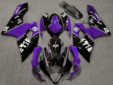 Erschwingliche Suzuki GSXR 1000 Motorrad Verkleidung 2005-2006 - Lila Glanzendes Schwarz Weiss