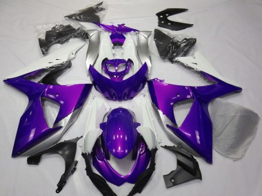 Erschwingliche Suzuki GSXR 1000 Motorrad Verkleidung 2009-2016 - Lila Weiss