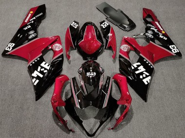Erschwingliche Suzuki GSXR 1000 Motorrad Verkleidung 2005-2006 - Rot Glanzendes Schwarz Weiss