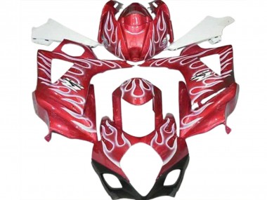 Erschwingliche Suzuki GSXR 1000 Motorrad Verkleidung 2007-2008 - Rot Weiss Flamme