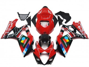 Erschwingliche Suzuki GSXR 1000 Motorrad Verkleidung 2007-2008 - Rot Schwarz Blau Weiss Gelb