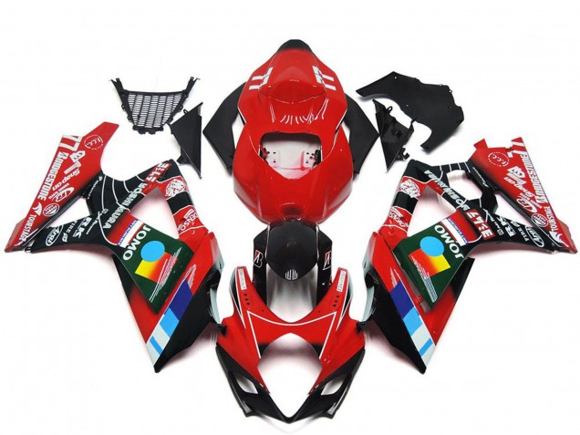 Erschwingliche Suzuki GSXR 1000 Motorrad Verkleidung 2007-2008 - Rot Schwarz Blau Weiss Gelb
