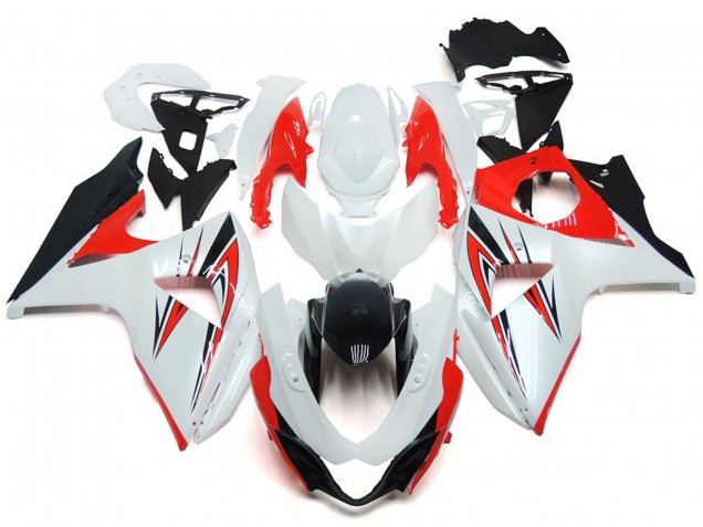Erschwingliche Suzuki GSXR 1000 Motorrad Verkleidung 2009-2016 - Weiss Rot Schwarz