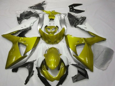 Erschwingliche Suzuki GSXR 1000 Motorrad Verkleidung 2009-2016 - Weiss Gelb