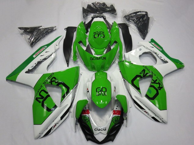 Erschwingliche Suzuki GSXR 1000 Motorrad Verkleidung 2009-2016 - Weiss Grun Go Fun