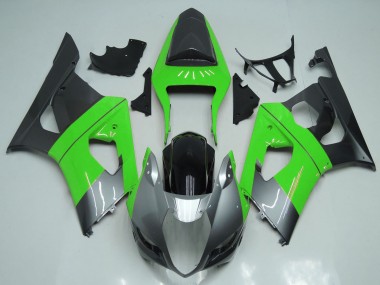 Erschwingliche Suzuki GSXR 1000 Motorrad Verkleidung 2003-2004 - Grun Silber Schwarz