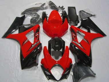 Erschwingliche Suzuki GSXR 1000 Motorrad Verkleidung 2007-2008 - Rot Glanzendes Schwarz