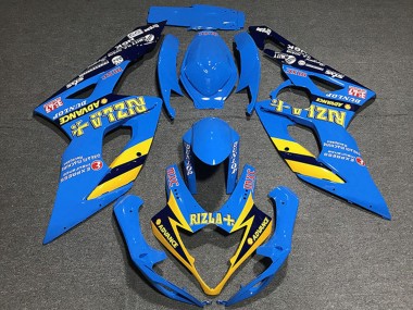 Erschwingliche Suzuki GSXR 1000 Motorrad Verkleidung 2005-2006 - Blau Gelb Schwarz Rizla
