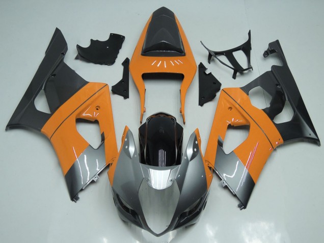 Erschwingliche Suzuki GSXR 1000 Motorrad Verkleidung 2003-2004 - Hellorange Silber Schwarz