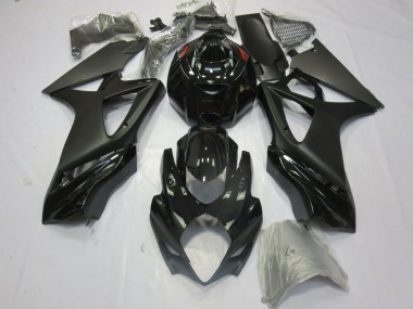 Erschwingliche Suzuki GSXR 1000 Motorrad Verkleidung 2007-2008 - Glanzendes Schwarz Matt Schwarz