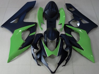 Erschwingliche Suzuki GSXR 1000 Motorrad Verkleidung 2005-2006 - Matt Schwarz Grun
