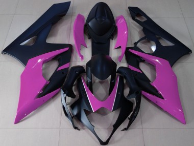 Erschwingliche Suzuki GSXR 1000 Motorrad Verkleidung 2005-2006 - Matt Schwarz Rosa