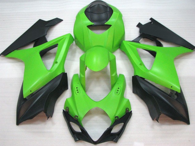 Erschwingliche Suzuki GSXR 1000 Motorrad Verkleidung 2007-2008 - Grun Matt Schwarz