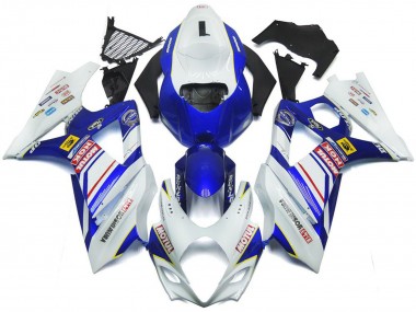 Erschwingliche Suzuki GSXR 1000 Motorrad Verkleidung 2007-2008 - Weiss Blau Rot Gelb