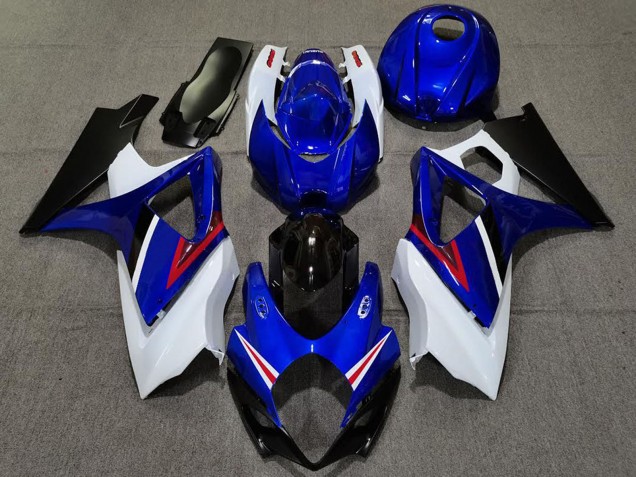 Erschwingliche Suzuki GSXR 1000 Motorrad Verkleidung 2007-2008 - Weiss Blau Rot Schwarz OEM Stil