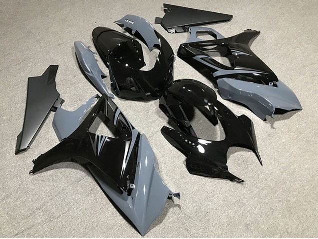Erschwingliche Suzuki GSXR 1000 Motorrad Verkleidung 2007-2008 - Nardo Grau Glanzendes Schwarz OEM Stil