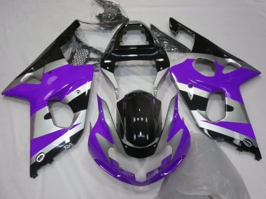 Erschwingliche Suzuki GSXR 1000 Motorrad Verkleidung 2000-2002 - Lila Silber Glanzendes Schwarz OEM Stil