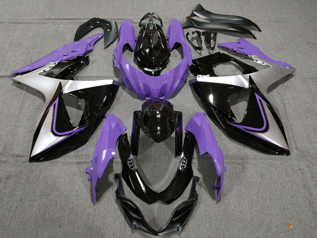 Erschwingliche Suzuki GSXR 1000 Motorrad Verkleidung 2009-2016 - Lila Silber Schwarz
