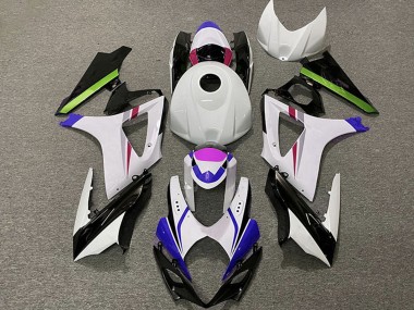 Erschwingliche Suzuki GSXR 1000 Motorrad Verkleidung 2007-2008 - Weiss Blau Grun Schwarz Rennen