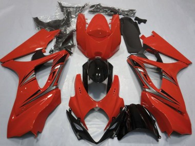 Erschwingliche Suzuki GSXR 1000 Motorrad Verkleidung 2007-2008 - Rot Glanzendes Schwarz OEM Stil