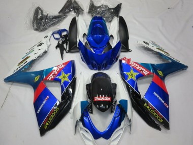Erschwingliche Suzuki GSXR 1000 Motorrad Verkleidung 2009-2016 - Blau Rot Schwarz Weiss RockStar