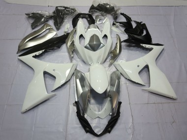 Erschwingliche Suzuki GSXR 1000 Motorrad Verkleidung 2009-2016 - Weiss Silber