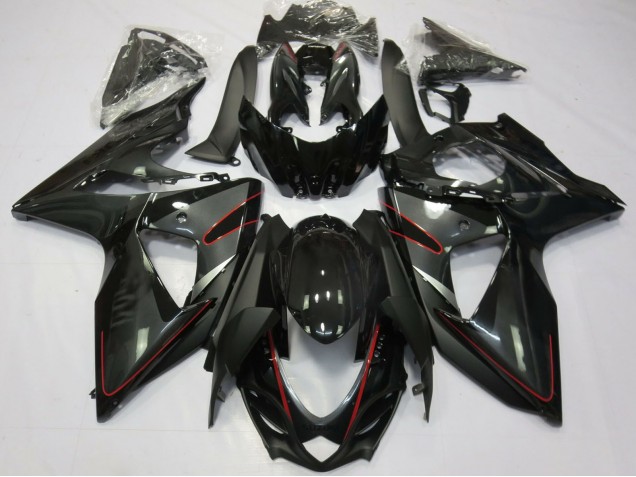 Erschwingliche Suzuki GSXR 1000 Motorrad Verkleidung 2009-2016 - Glanzendes Schwarz Rot