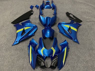 Erschwingliche Suzuki GSXR 1000 Motorrad Verkleidung 2017-2024 - Blau Gelb Stil