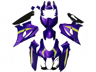 Erschwingliche Suzuki GSXR 1000 Motorrad Verkleidung 2017-2024 - Lila Gelb Stil