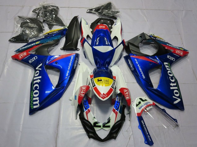 Erschwingliche Suzuki GSXR 1000 Motorrad Verkleidung 2009-2016 - Weiss Blau Gelb Rot Voltcom 22