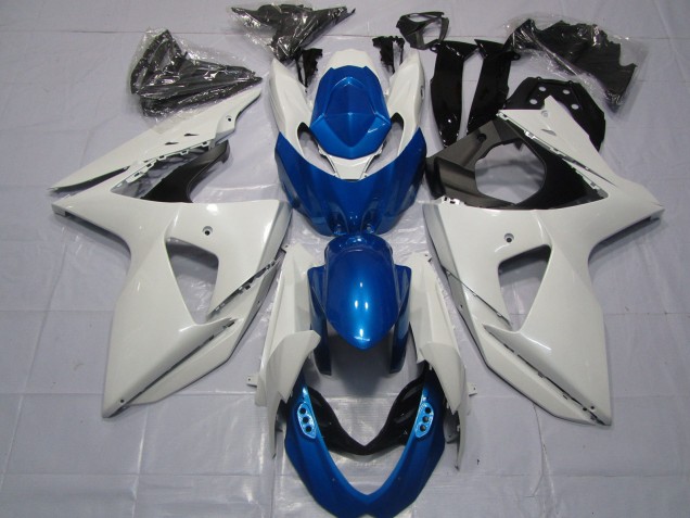 Erschwingliche Suzuki GSXR 1000 Motorrad Verkleidung 2009-2016 - Weiss Blau