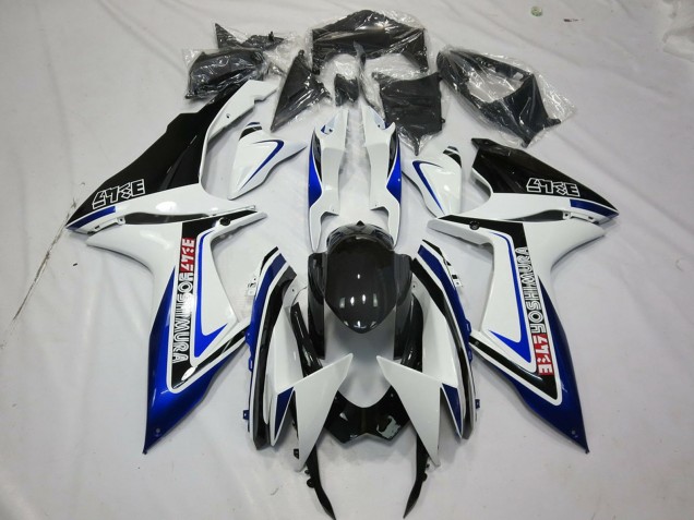 Erschwingliche Suzuki GSXR 600 / GSXR 750 Motorrad Verkleidung 2011-2024 - Weiss Blau Glanzendes Schwarz Alstare