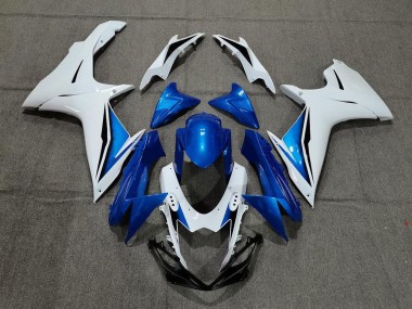 Erschwingliche Suzuki GSXR 600 / GSXR 750 Motorrad Verkleidung 2011-2024 - Weiss Blau