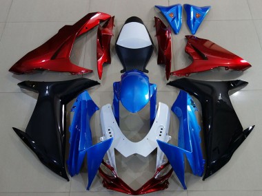 Erschwingliche Suzuki GSXR 600 / GSXR 750 Motorrad Verkleidung 2011-2024 - Weiss Blau Rot Schwarz