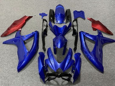Erschwingliche Suzuki GSXR 600 / GSXR 750 Motorrad Verkleidung 2008-2010 - Blau Rot
