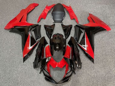 Erschwingliche Suzuki GSXR 600 / GSXR 750 Motorrad Verkleidung 2011-2024 - Rot Glanzendes Schwarz