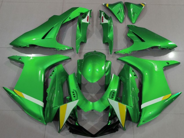 Erschwingliche Suzuki GSXR 600 / GSXR 750 Motorrad Verkleidung 2011-2024 - Grun Weiss Gelb