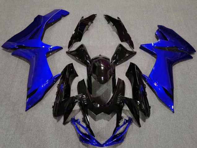 Erschwingliche Suzuki GSXR 600 / GSXR 750 Motorrad Verkleidung 2011-2024 - Blau Glanzendes Schwarz