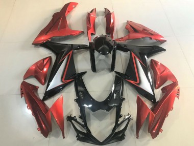 Erschwingliche Suzuki GSXR 600 / GSXR 750 Motorrad Verkleidung 2011-2024 - Orange Silber Glanzendes Schwarz