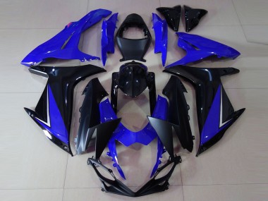 Erschwingliche Suzuki GSXR 600 / GSXR 750 Motorrad Verkleidung 2011-2024 - Blau Glanzendes Schwarz