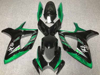 Erschwingliche Suzuki GSXR 600 / GSXR 750 Motorrad Verkleidung 2006-2007 - Grun Glanzendes Schwarz