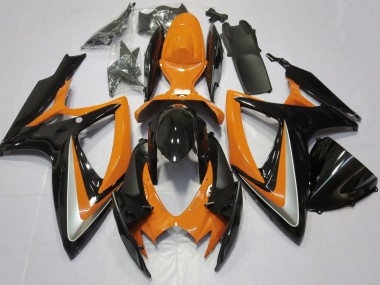 Erschwingliche Suzuki GSXR 600 / GSXR 750 Motorrad Verkleidung 2006-2007 - Orange Glanzendes Schwarz