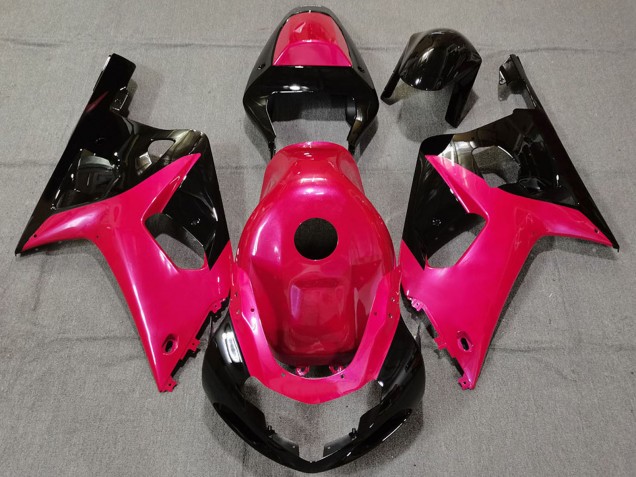 Erschwingliche Suzuki GSXR 600 / GSXR 750 Motorrad Verkleidung 2001-2003 - Rosa Glanzendes Schwarz
