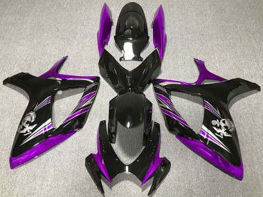 Erschwingliche Suzuki GSXR 600 / GSXR 750 Motorrad Verkleidung 2006-2007 - Lila Glanzendes Schwarz