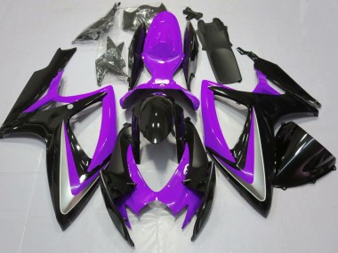 Erschwingliche Suzuki GSXR 600 / GSXR 750 Motorrad Verkleidung 2006-2007 - Lila Glanzendes Schwarz