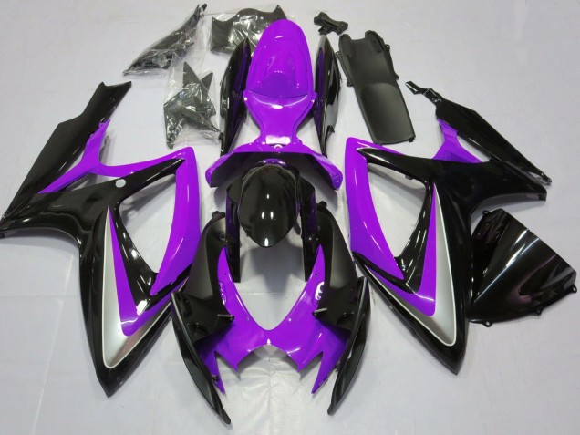 Erschwingliche Suzuki GSXR 600 / GSXR 750 Motorrad Verkleidung 2006-2007 - Lila Glanzendes Schwarz