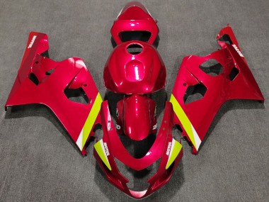 Erschwingliche Suzuki GSXR 600 / GSXR 750 Motorrad Verkleidung 2004-2005 - Rot Gelb Weiss