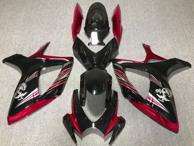 Erschwingliche Suzuki GSXR 600 / GSXR 750 Motorrad Verkleidung 2006-2007 - Rot Glanzendes Schwarz
