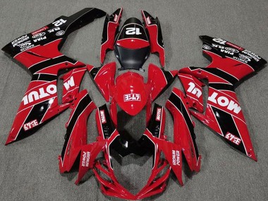 Erschwingliche Suzuki GSXR 600 / GSXR 750 Motorrad Verkleidung 2011-2024 - Rot Schwarz Motul