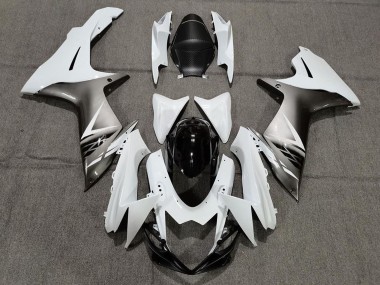 Erschwingliche Suzuki GSXR 600 / GSXR 750 Motorrad Verkleidung 2011-2024 - Weiss Grau Schwarz